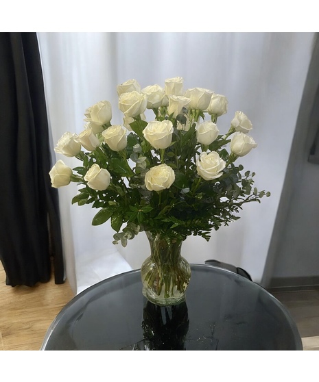 Two Dozen White Rose Arrangement